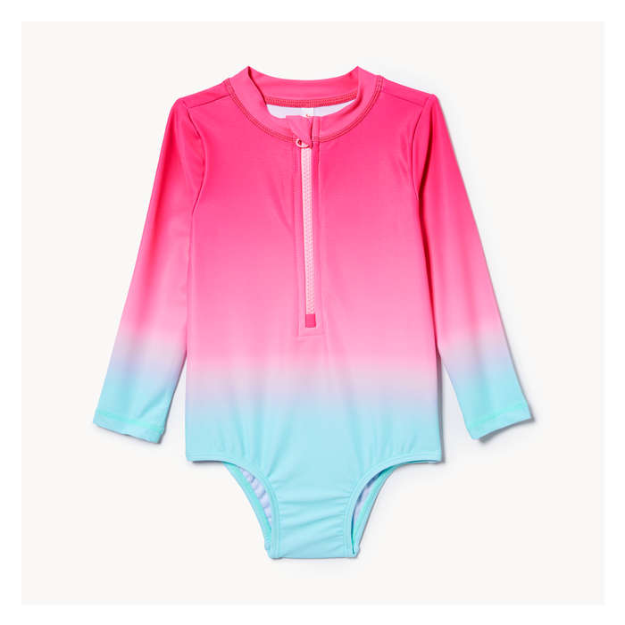 Baby Girls' Rash Guard Swimsuit